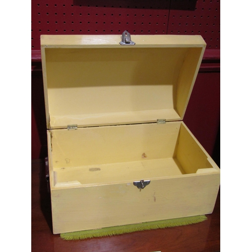 4039 - A dome top chest of small proportions with fruit basket decoration, 20cm tall x 36cm wide x 24cm dee... 