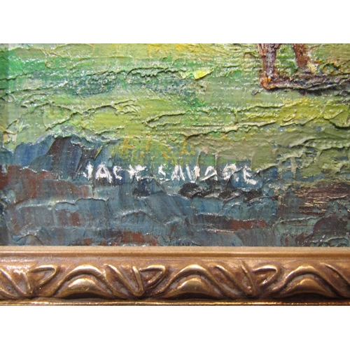 4044 - JACK SAVAGE: An oil on board 