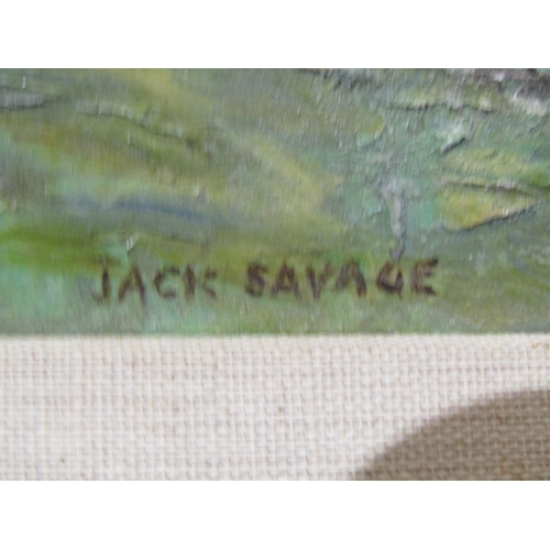 4045 - JACK SAVAGE: An oil on board titled 