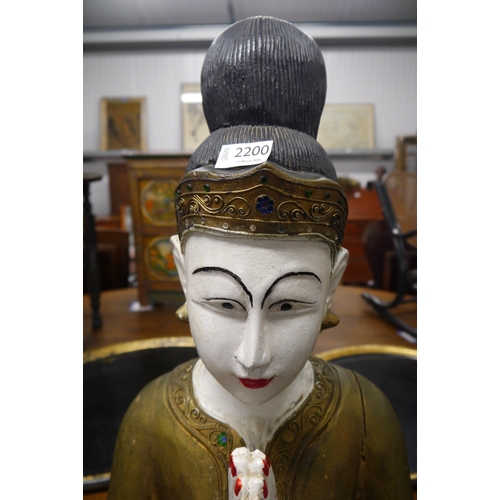 2004 - A carved Oriental female figure, painted
