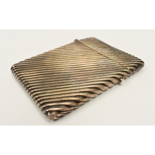 8060 - A silver striped cardcase, Birmingham 1892, 10cm x 7.2cm, 110g