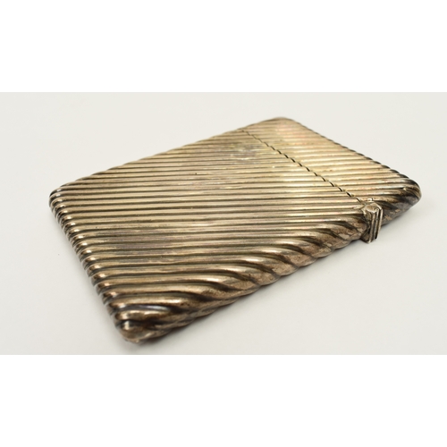 8060 - A silver striped cardcase, Birmingham 1892, 10cm x 7.2cm, 110g