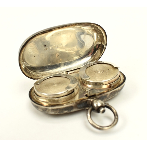 8050 - A silver double Sovereign case, maker J.G., Birmingham 1905, monogrammed, 5.5cm long, 34g
