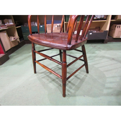 4059 - A Victorian oak spindle-back captain's chair