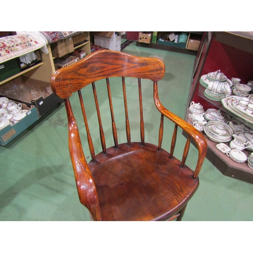 4059 - A Victorian oak spindle-back captain's chair