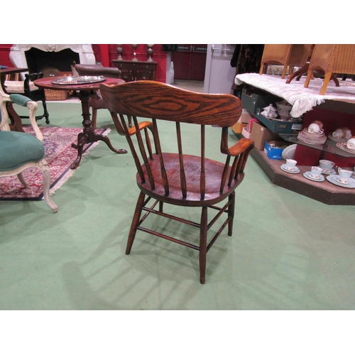 4059 - A Victorian oak spindle-back captain's chair