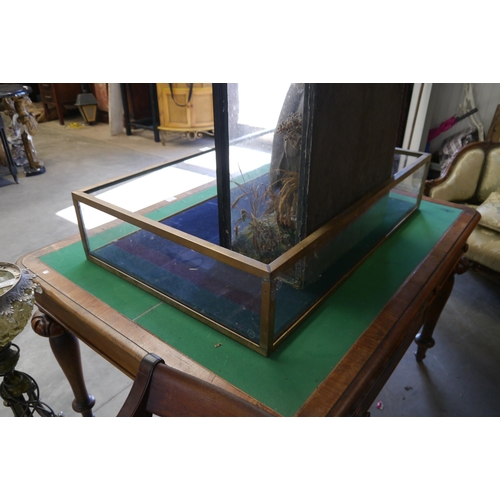 2002 - A brass framed jewellery display case