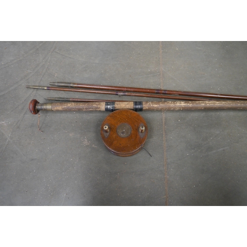 2031 - A P.D. Mall fly fishing rod and reel