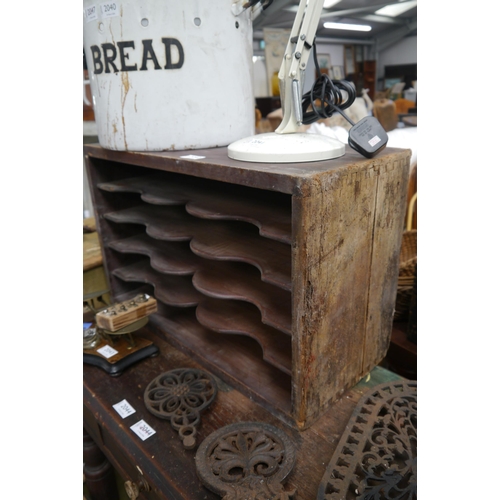 2042 - A Victorian pigeon hole unit with shaped shelves