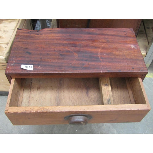 2043 - A small mahogany and pine three drawer tool chest