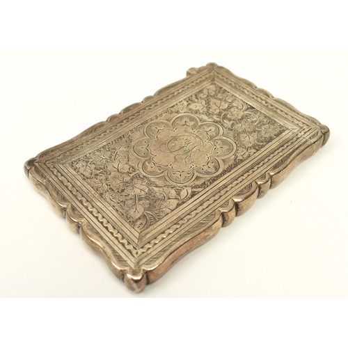 8040 - A Victorian Frederick Marson silver cardcase with all over engraved decoration with central monogram... 