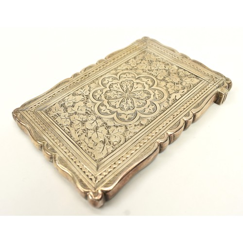 8040 - A Victorian Frederick Marson silver cardcase with all over engraved decoration with central monogram... 