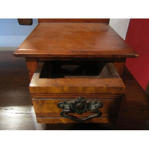 1022 - An Edwardian satinwood dressing table mirror on base with jewellery drawers