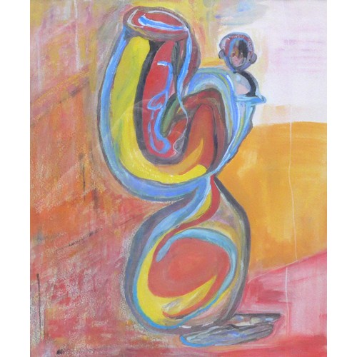 1046 - KATHLEEN DOLAN (XX) A framed and glazed gouache titled 'Mother & Baby'. Signed bottom right, labelle... 