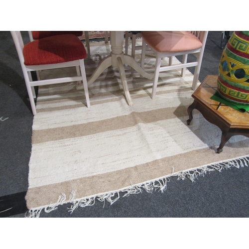 1547 - Three rugs, Eastern red and brown ground geometric design (worn), 140cm x 95cm, American style with ... 