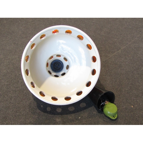 1001 - A 1970's Brevettato for Rolly hanging adjustable ceiling light, orange and brown glaze