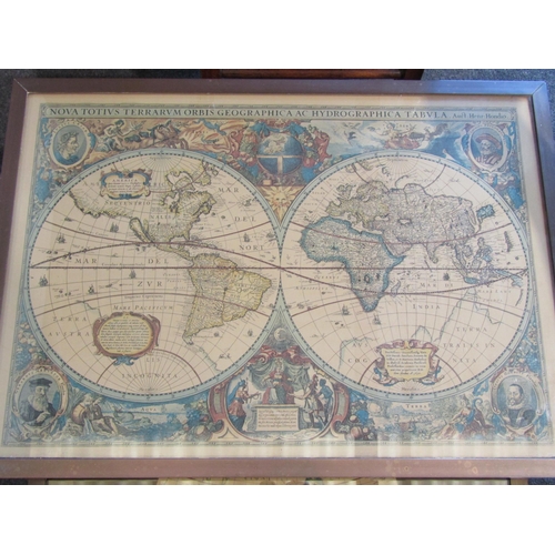 1019 - A nest of three occasional tables with World map tops, largest 47cm tall x 64cm wide x 46cm deep