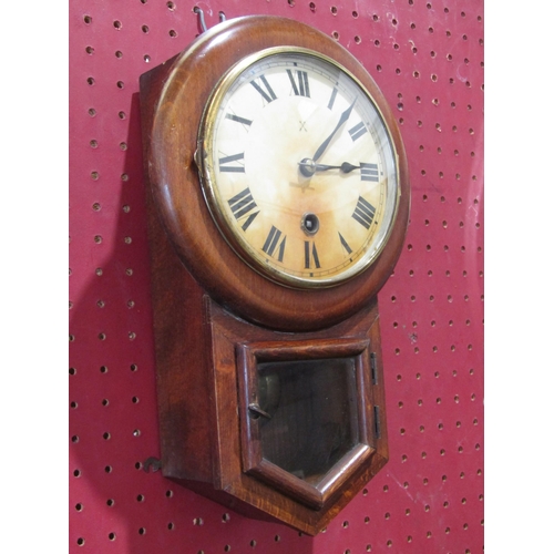 1049 - An early 20th Century HAC miniature drop-dial wall timepiece with glazed lower door, 8-day movement,... 