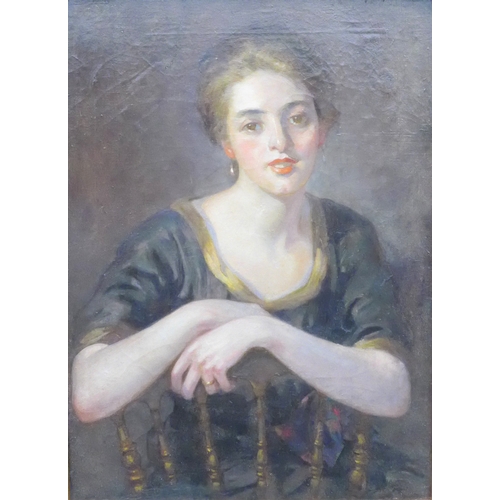 9031 - DANIEL PENDER DAVIDSON (1855-1933) A framed oil on canvas, laid to board, portrait of a young lady. ... 