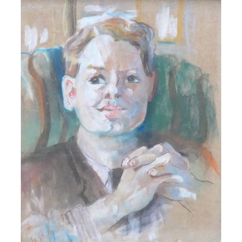 9033 - LUCY HARWOOD (1893-1972) A framed and glazed portrait of a young man. Written in pencil verso - 