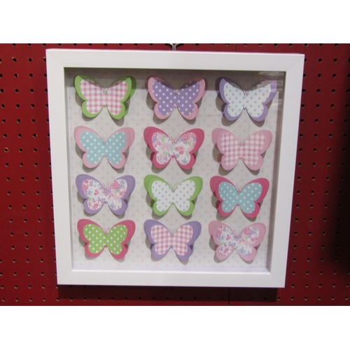 4055 - A modern contemporary 3D butterfly printed picture, 25.5cm x 26cm