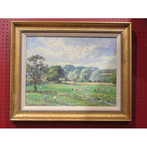 4045 - F J SAVAGE (1910-2003): An oil on board titled 