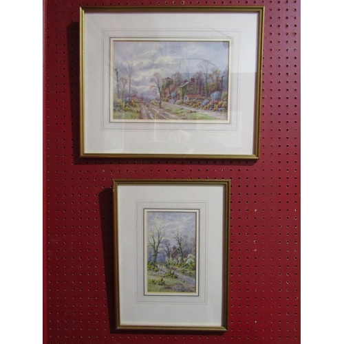 4048 - Two 19th Century watercolours depicting rural life, both monogrammed W.H.K, framed and glazed (2)