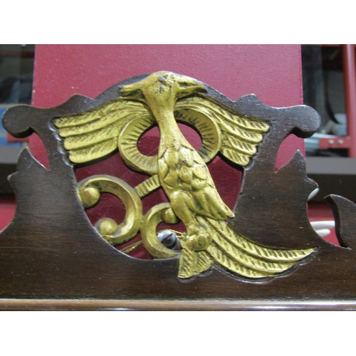 4061 - A Regency mahogany fretwork wall mirror, gilded bird detail to top, loss to bottom right of frame