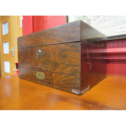 4017 - A 19th Century rosewood box with Bramah lock and draw