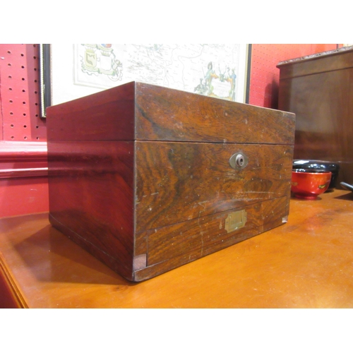 4017 - A 19th Century rosewood box with Bramah lock and draw