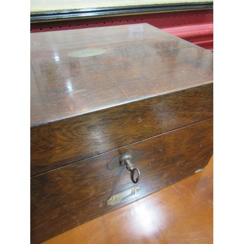 4017 - A 19th Century rosewood box with Bramah lock and draw
