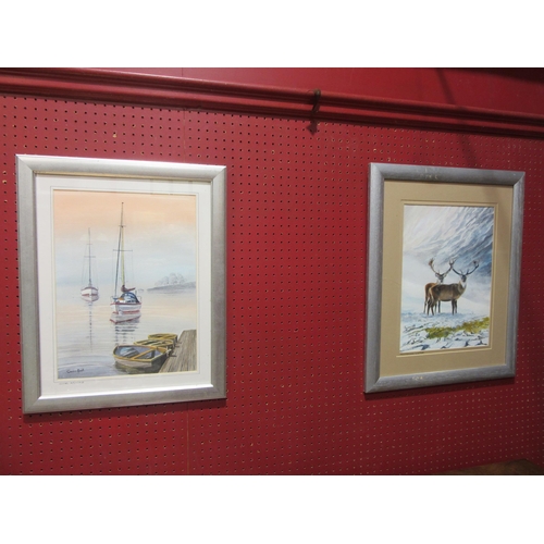 4019 - COLIN BALL: Two framed and glazed watercolours, signed bottom left and titled 