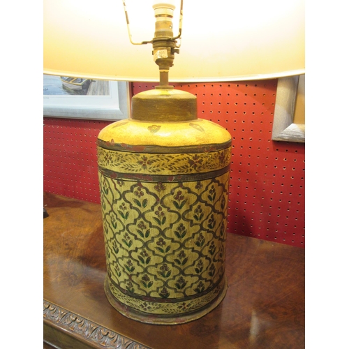 4022 - A Persian style papier mache lamp with shade