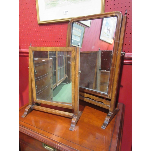4023 - A Queen Anne style toilet mirror and one other (2)