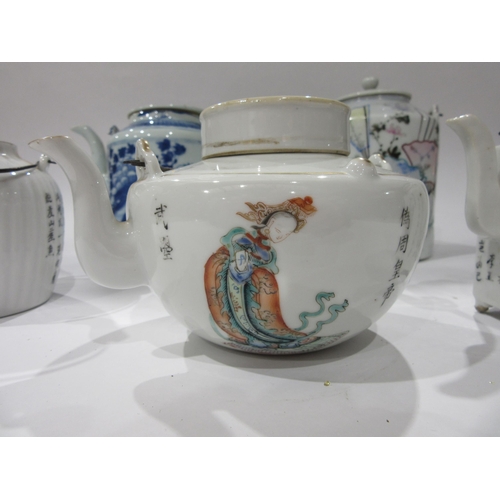 4025 - Five various Oriental teapots, one without lid