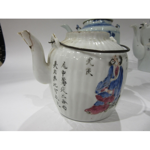 4025 - Five various Oriental teapots, one without lid