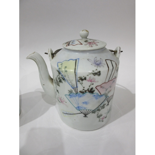 4025 - Five various Oriental teapots, one without lid