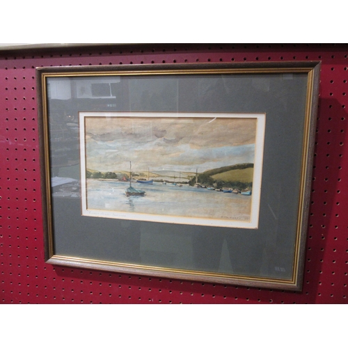 4032 - DON SHARP: 'Tosnos Point Salcombe' watercolour dated '75, framed and glazed, 16cm x 28.5cm