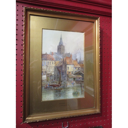 4033 - J. VAN STAPPEN (Flemish/Dutch, 19th Century): Two watercolours, 'Dordrecht' and 'Braubach' gilt fram... 