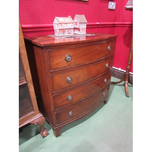 4035 - A 20th Century Regency style bow front chest of four drawers, scuffing present, 82cm tall x 76cm wid... 