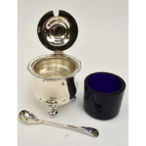8041 - A J & J Maxfield Ltd silver mustard, Sheffield 1903 with Lion mask detail, two cruets with Henry Bus... 