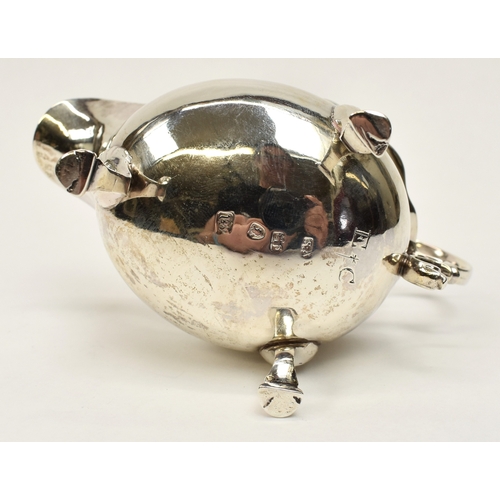 8028 - A Stephen Adams I, Stephen Adams II George III silver sauce boat/cream jug, London 1767, monogram EC... 