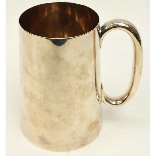8043 - A James Dixon & Sons Ltd silver pint tankard monogrammed, Sheffield 1924, 12.3cm tall,  335g