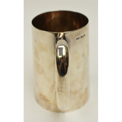 8043 - A James Dixon & Sons Ltd silver pint tankard monogrammed, Sheffield 1924, 12.3cm tall,  335g
