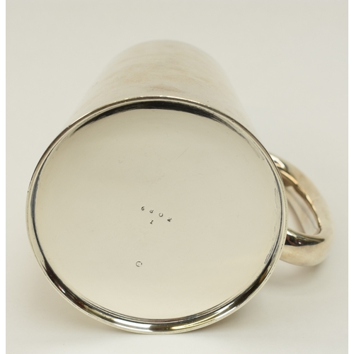 8043 - A James Dixon & Sons Ltd silver pint tankard monogrammed, Sheffield 1924, 12.3cm tall,  335g