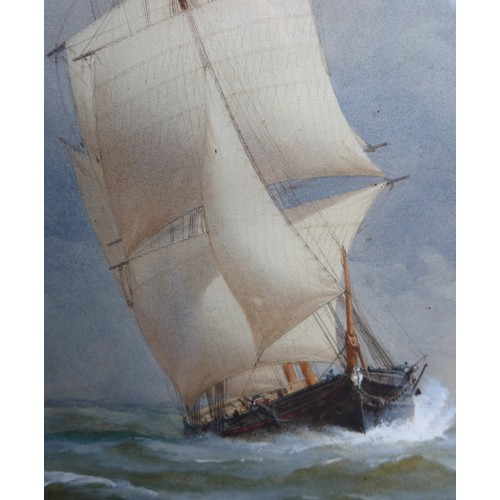 9036 - CHARLES TAYLOR (act.1836-1871) A framed and glazed large watercolour, channel shipping scene with va... 