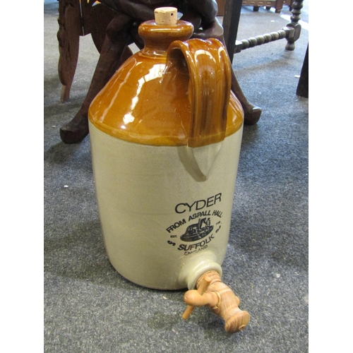 1040 - An Aspall cyder stoneware flagon, together with two stoneware pots (3)