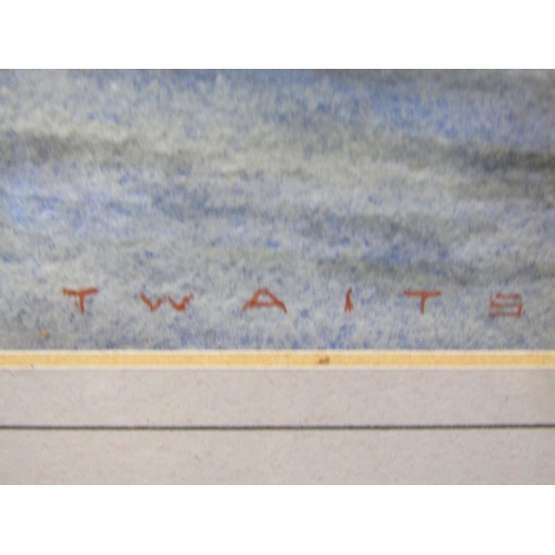 1042 - T. WAITE: Watercolour of a Norfolk river scene (Coldham Hall?). Signed lower left. Framed and glazed... 