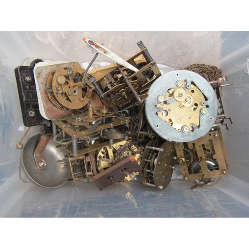 2036 - Three boxes of misc: clock parts to include: Two Barometer faces