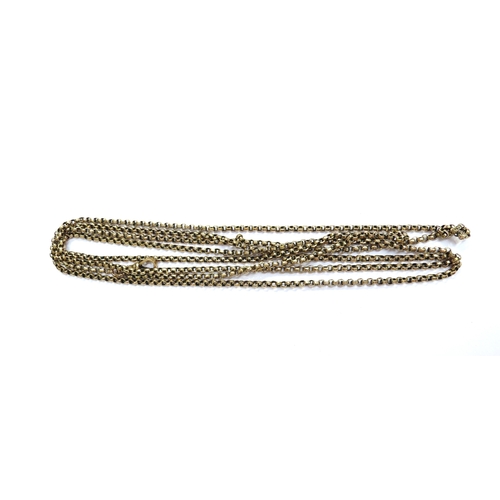 6337 - A 9ct gold guard chain, 160cm long, 27.1g